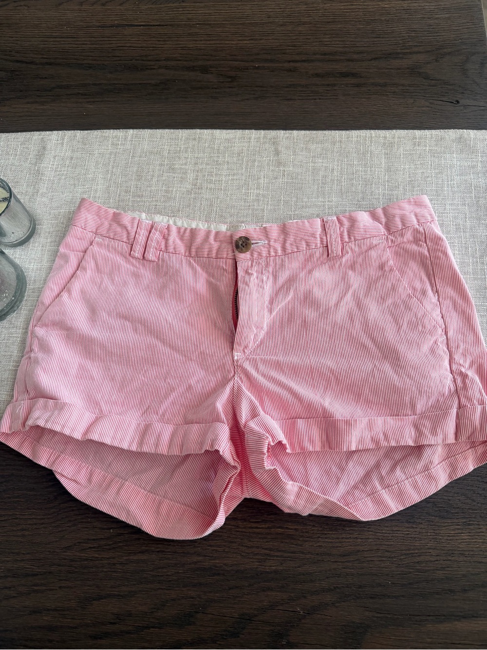 H&M striped shorts pink and white